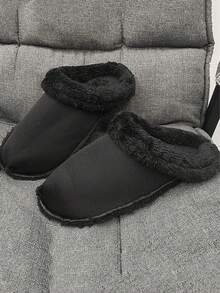 1 Pair Unisex Autumn/Winter White Detachable Fleece Garden Shoes Insoles, Warm & Washable Inserts Suitable For Garden Shoes, Clogs, Mules, Halloween, Christmas Gifts, Winter Shoes Accessories Gift Ideas - Black - View 3