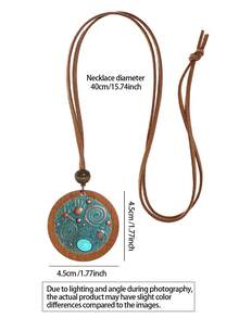Collar con turquesa & con diseño de mano colgante de redondo - Multicolor - Ver 6