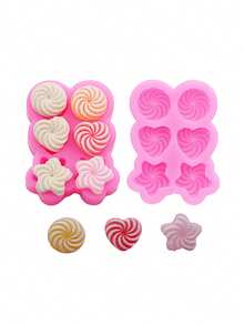 1 peça de molde de silicone líquido rosa, coração, redemoinho, pentagrama, coração, molde em forma de amor para fazer sorvete realista, doces, macarrão instantâneo, acessórios de joias de resina, adequado para chapéus, grampos de cabelo, elásticos de cabelo, sapatos, acessórios decorativos - Rosa - Ver 8