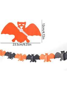 19.68ft Halloween 3D Pumpkin Honeycomb Garland, Skull & Bat Paper Honeycomb Garland Banner, Suitable For Porch Decor And Holiday Party Atmosphere Decoration, Halloween Decor, Party Background Decor Banner, Halloween Party Decor, Holiday Home Decor, Applicable For Corridor Decor And Holiday Atmosphere Enhancement