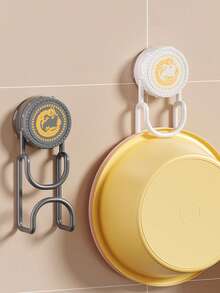 1pc Light Luxury Rotating Suction Cup Basin Storage Rack, Bathroom No Punching Hook, Household Basin Hanging Rack, Wall Hanging Basin Artifact