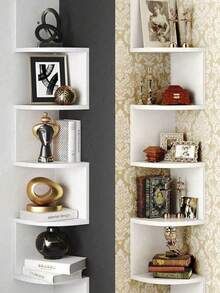 1pc Simple Wall Mounted Shelf Rack, Multi-Layer Wall Storage Organizer, Creative Wall Decor Rack For Bedroom, Living Room, Corner Bookshelf, Wall Hanging Display Shelf