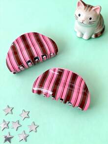 1 chiếc kẹp tóc kiểu Hàn Quốc màu xanh dương và nâu sọc, chất liệu acrylic, phụ kiện tóc thanh lịch cổ điển dùng cho búi tóc, tóc đuôi ngựa, kẹp tóc đa năng, kẹp tóc thời trang cho phụ kiện tóc mùa đông của nữ. - Nhiều màu - Xem 5