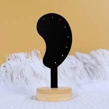 1pc Microfiber Plush Ear Shaped Earring Mannequin Display Stand, Earring Stud Jewelry Display Props, Jewelry Storage Display Stand Jewelry Towers Organizer And Showcase Rack For Accessories(Black And White Are Not Velvet)