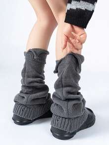 Women's Autumn/Winter Leg Warmers, Knitted Leg Warmers, Y2K Style Distressed Holey Leg Warmers, Suitable For Layering