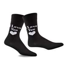 Valentine's Day Socks - TeeHee Cotton Crew Socks 3 Pair Pack 2 Women + 1 Men - Love Heart Designs - Black - Comfortable & Breathable Gift - 如圖717 - 查看 6