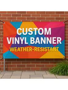 1Pc Custom Vinyl Banner - Personalize With Your Text/Design, Any Color Image, Text, Logo, Perfect For Indoor & Outdoor Use, Events, Parties, Weddings, Business Promotions, Trade Shows, Home Decor, High-Quality - Multicolor 4 - View 6
