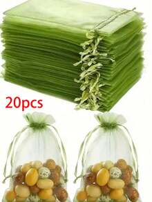 10pcs/20pcs/30pcs 4x6 Inches Luxurious Organza Drawstring Jewelry Pouches - Wedding Party Christmas Favor Gift Bags & Organizers - Reusable, Soft, And Durable Black Gift Wrapping Accessories - Multicolor - View 27