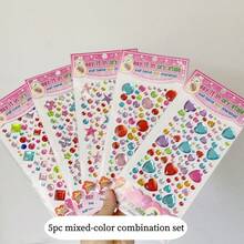 Assorted Gem Crystal Diamond Cartoon Stickers, High-Quality Acrylic Material DIY Rhinestone Stickers, Vibrant Colors, Easy To Peel And Stick, Suitable For Water Bottles, Cups, Face, Nails, Phones, Laptops, Furniture, Refrigerators, Guitars, Skateboards, Party Favors, Birthday Rewards, Crafts And More (Random Colors)