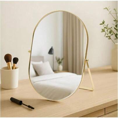 Youyijia Makeup Mirror Portable Single-Sided Swivel Tabletop Mirror For Vanity Dresser Living Room Bedroom Office