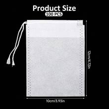 Pcs Disposable Tea Bags Loose Tea, Empty Tea Bags With Drawstring Empty Muslin Tea Infuser Sachets Seal Cold Brew Coffee Bags Spice Loose Leaf Tea Bag - Initial - View 2