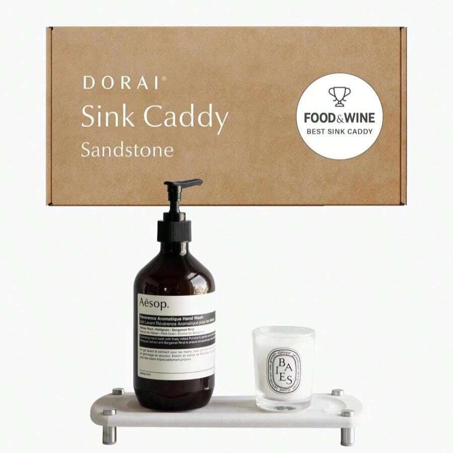 Dorai Home Sink Caddy – Water-Absorbing Stone Tray For Sink, Stainless Steel Feet, Fast-Drying, Sandstone - ColorA - 查看 1