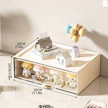 1pc盲盒展示盒家用抽屉式防尘展示盒透明收纳盒 - 彩色 - 查看 9