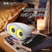 Altavoz inalámbrico inteligente con luz ambiente RGB, sistema de sonido portátil con decoración ocular, altavoz inalámbrico con carga USB, 8 modos, modo auxiliar/modo de conexión a teléfono/modo de tarjeta TF, adecuado para sala de juegos, teatro en casa, dormitorio, regalo de Navidad, regalo de cumpleaños