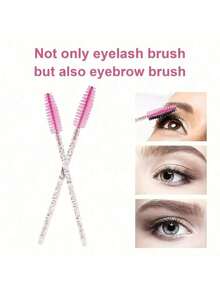 50 Stücke/Set Einweg-Wimpernverlängerungs-Bürsten, professionelle Make-up-Werkzeuge für Mascara und Augenbrauenpflege, geeignet für Salon und Heimgebrauch - Spiralförmiger Augenbrauenkamm, Make-up-Pinsel mit festem Kristallgriff und weichen Polyesterbristles, für Wimpernverlängerung, Augenbrauenpflege und Make-up-Anwendung - alkohol- und ölfreie Formel, ideal für Kosmetik- und Schönheitsprodukte, ohne Strom oder Batterie erforderlich