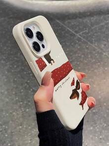 1 件时尚独特的圣诞腊肠犬图案液体硅胶软边手机壳，适用于 16/16Pro/16Plus/15/15ProMax/15Pro/11/12/13/14ProMax/11Pro/11ProMax/12Pro/12ProMax/13Pro/13ProMax/14Pro/14ProMax - 彩色 - 查看 4
