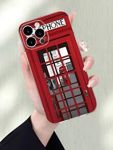 Fashionable And Popular Red Telephone Booth Pattern Premium Soft Protective Phone Case Suitable For Compatible With Samsung Galaxy S21/22/23/24/25 Ultra/FE+,A73/72/71/55/54/53/52/51/35/34/33/25/24/22/16/15/14/13/12,As Well As,Phone17,17Air,17pro,17pro Max,16, 15, 14, 13, 12, 11, PRO MAX, Is A Thoughtful Birthday Gift For Girlfriend, Boyfriend And Friends - 彩色 - 查看 1