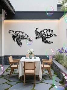 2/1 pièce Décoration murale en métal de tortue de mer, décoration de maison côtière, convient pour la maison, la chambre, la salle de bain, le jardin, la cour, le balcon, le café, décoration murale pour les amateurs de l'océan, décoration de chambre, le meilleur cadeau idéal pour Noël, Halloween, Thanksgiving, pendaison de crémaillère, anniversaire