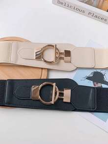 Un cinturón ancho sin puntos de mujer Shapeshift, con cintura elástica y extensible, adecuado para combinar con abrigos, suéteres, blazers, vestidos, cinturón elástico y ajustable para damas, accesorio decorativo y versátil de cintura ancha, adecuado para cualquier temporada. - Multicolor - Ver 8