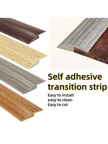 1 Stück strapazierfähiger selbstklebender PVC Bodenübergangsstreifen, Holzmaserung Design, Teppich- und Hartboden-Kantenprofil, flexible Kanten für Teppiche, Laminatböden und Vinylsockelleisten, 100 cm
