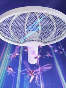 4-In-1 Rechargeable Electric Mosquito Swatter, Powerful Lithium Battery Mosquito Killer Lamp, Fly Swatter