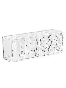 1个亚克力化妆刷收纳盒，三格化妆品收纳盒兼笔筒，适用于办公桌、梳妆台，理想的圣诞礼物 - 彩色 - 查看 15