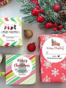 1 Stück/12 Stück/24 Stück/36 Stück/48 Stück personalisierte Weihnachts-Etiketten - Individuelle An/Von Geschenk-Aufkleber, runde Weihnachts-Aufkleber, personalisierte Weihnachts-Etiketten, Weihnachts-Aufkleber, individuelle Namens-Tags Weihnachten, Geschenk-Aufkleber, Geschenk-Etiketten, Weihnachts-Geschenkanhänger, Feiertags-Gastgeschenk-Anhänger für Weihnachtsverpackung, Party-Tüten, Familien- & Freunde-Geschenke Saison 2025, Weihnachtsgeschenk, farbig, süß, für Schule, Schulmaterial - Verschiedenfarbig - Übersicht 3
