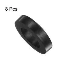 8 Black Rubber Gaskets 19mm OD 11mm ID, 3mm Thick Neoprene Round Vibration Damping Pads, Isolation Pads, Rubber Washers - Black - View 5