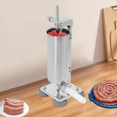Embutidora de salchichas de acero inoxidable, máquina de llenado de salchichas, máquina de llenado de salchichas manual vertical, herramientas para carne, boquillas de llenado profesionales, accesorio