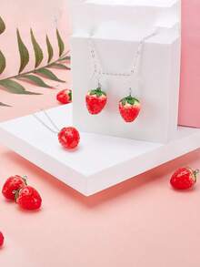 10/15/20 Stücke Harz Faux 3D Erdbeere geformte Charms, geeignet für DIY Schlüsselanhänger, Halsketten Anhänger, Ohrringe, Schmuckherstellung Zubehör