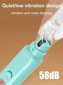 新款宠物美容套装：电动狗/猫指甲磨床，适用于小型宠物，包含带 LED 灯的指甲钳和爪子修剪器，USB 充电，由 2 节 AAA 电池供电（不包括） - 彩色 - 查看 7