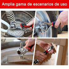 1pc Juego de llaves de vaso multifuncional de 52 en 1 - Mango antideslizante de 8-19 mm y diseño de hueso giratorio - Llave universal, Llave Universal con Cabezal Giratorio de 360 Grados, Adecuada para Reparación de Automóviles en el Hogar - Multicolor - Ver 11