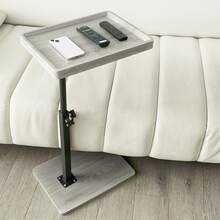 Gets Adjustable C Shaped Side Table, C Table End Table With Wheels For Sofa, 360° Swivel Sofa Table For Livingroom,Bedroom,Study And Small Spaces,Bedside Tables - Màu xám nhạt không có bánh xe - Xem 1