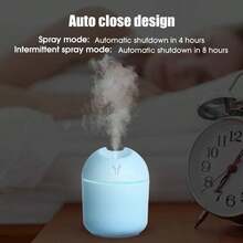 USB Air Humidifier Portable LED Lamp Mini Atomization Diffuser Car Purifier Aroma Anion Mist Maker With LED Night Light - Blue - View 4