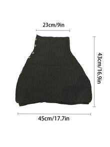 女士多功能纽扣针织披肩领围巾，秋冬季保暖围脖，适合搭配连衣裙