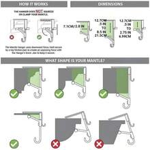 Heavy Duty 2-In-1 Fireplace Stocking & Garland Holder | Adjustable Christmas Mantle Hanger With Dual Hooks | For Holiday Decor, Seasonal Display, Festive Hanging, Traditional Style, Robust Design Christmas Decorations Winter Room Decor Christmas Decorations Home Christmas Gifts Christmas Decor - Multicolor - View 4