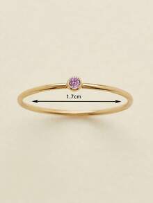 1pc 316L Stainless Steel Birthstone Ring For Woman Gold Color Simple Style Ring Festival Party Fashion Jewelry Dropshipping