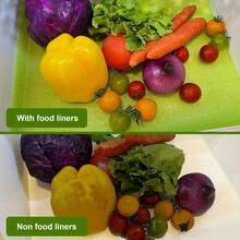 2 Stücke/4 Stücke/6 Stücke extra große waschbare Kühlschrankschubladen-Einlagen - wiederverwendbare Kühlschrankmatten, um die Frische von Obst & Gemüse zu verlängern, die Luftzirkulation zu verbessern, Gemüselagerung