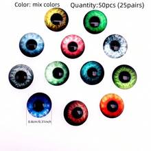 6mm/8mm/10mm/12mm 50件(25对)20mm 20件(10对)龙眼玻璃凸圆形猫头鹰猫眼适用于粘土娃娃制作雕塑道具工艺品DIY配件珠宝制作 - Mix Colors - 查看 9