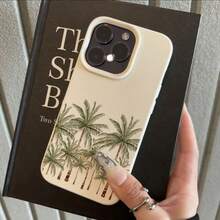 Ốp điện thoại TPU kiểu dáng nghỉ dưỡng, 1 chiếc, chất liệu TPU, họa tiết cây dừa mùa hè, tương thích với iPhone/điện thoại, quà tặng mùa xuân, phiên bản quốc tế, không phải phiên bản nội địa. - trắng - Xem 2