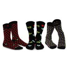Valentine's Day Socks For Women 3-Pair - Love Crew Socks - Women's Shoe 6-9 - Cotton- Mother's Day Gift Ideas - 如圖702 - 查看 1