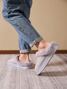 Hatastic 女士加厚绒里室内拖鞋，防滑舒适保暖卧室布艺拖鞋，适合秋冬季圣诞节送礼