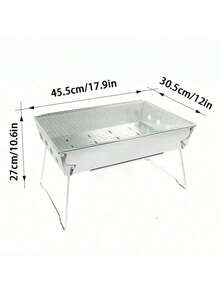 折叠式木炭烧烤炉、便携式露营烧烤炉、紧凑型迷你篝火木炭燃气烧烤炉架不锈钢扩展烧烤炉套装带集成烟熏器、便携式可折叠木炭烧烤炉，适合户外家庭聚会、户外烹饪必需品 | 现代烧烤设计 | 耐用结构、烧烤炉配件