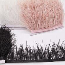 1M 8-10cm White Black Peacock Blue Ostrich Feather Trim - 3 Colors Artificial Feathers For DIY Crafts, Costumes, Wedding & Party Decorations