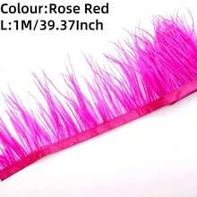 1M 8-10cm White Black Peacock Blue Ostrich Feather Trim - 3 Colors Artificial Feathers For DIY Crafts, Costumes, Wedding & Party Decorations