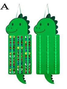1 pièce Sac de rangement suspendu à 4 couches en forme de dinosaure vert, organisateur suspendu sur porte en forme de dinosaure de dessin animé, organisateur de rangement mural suspendu pour petites voitures, sac de rangement suspendu pliable, pour cuisine, chambre d'enfant, salle de bain, placard, chambre, dortoir, couches pour bébé.