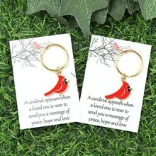 1pc/2pcs Vintage Robin Key Chain - "When A Robin Appears, A Loved One Is Near", Memorial Gift, Valentine's Day, Autumn Bag Accessories Lanyards With Id Holder Car Accessories Bag Charms - Silver - View 22