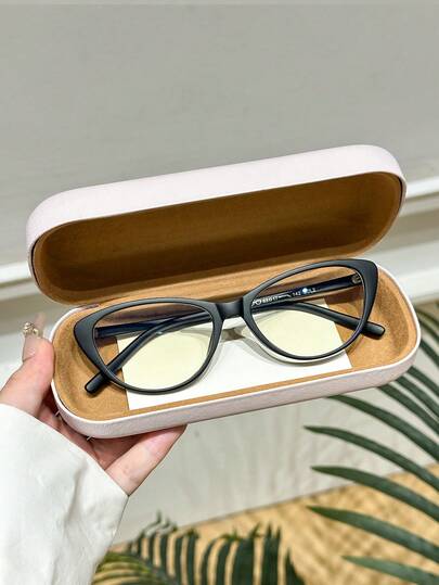 1个猫眼妆容免化妆多功能工具，纯色TPR（热塑性橡胶）防蓝光平光眼镜（不含眼镜盒）