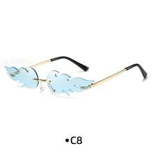 1/2/3pcs Women's Flame Shaped Rhinestone Red Rimless Glasses, European And American Style Exaggerated Personalized Fashion Glasses, Zinc Alloy Temple, Suitable For Party / Music Festival / Street Photography / Theme Event / Stage Performance Niche Eye-Catching Accessory - Multicolor - View 23