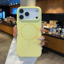 奢华磁吸硅胶手机壳,亮面荧光液态硅胶材质,兼容 17 Air 16 15 14 13 12 17 Pro Max Plus,磁吸软壳,春季礼物,生日周年纪念派对佳品 - 漫月紅 - 查看 4